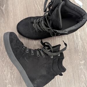 Women's Black High-Top Sneakers